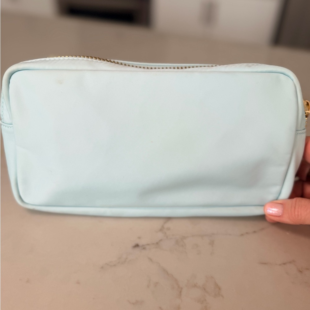 Stoney Clover Lane Light Blue Small Pouch with Rainbow & Pearl Patches - Picture 3 of 4